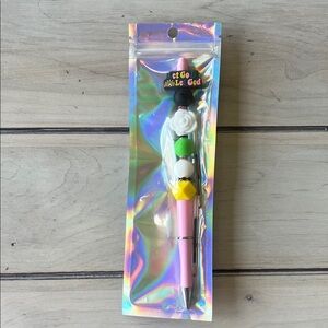Let Go Let God Colorful Pen with Flower and Beads